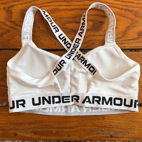 Under Armour White Sports Bra with Logo Straps size L - Picture 2 of 3